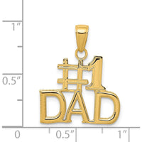 14K Yellow Gold #1 DAD Charm Pendant - Bold Sentimental Design by Oro Pregiato