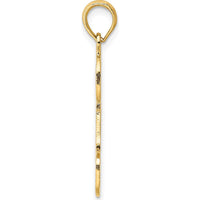 14K Yellow Gold "#1 DAD" Cut-Out Charm Pendant - 24.7mm Length by Oro Pregiato