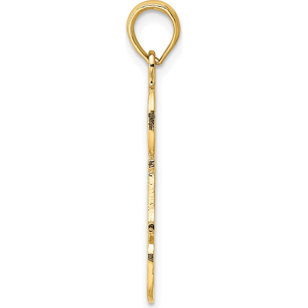14K Yellow Gold "#1 DAD" Cut-Out Charm Pendant - 24.7mm Length by Oro Pregiato