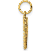14K Yellow Gold #1 Granddaughter Heart Pendant with Rope Edge - 15mm by Oro Pregiato