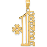 14K Yellow Gold "#1 Grandpa" Pendant - Solid Gold Tribute Charm by Oro Pregiato