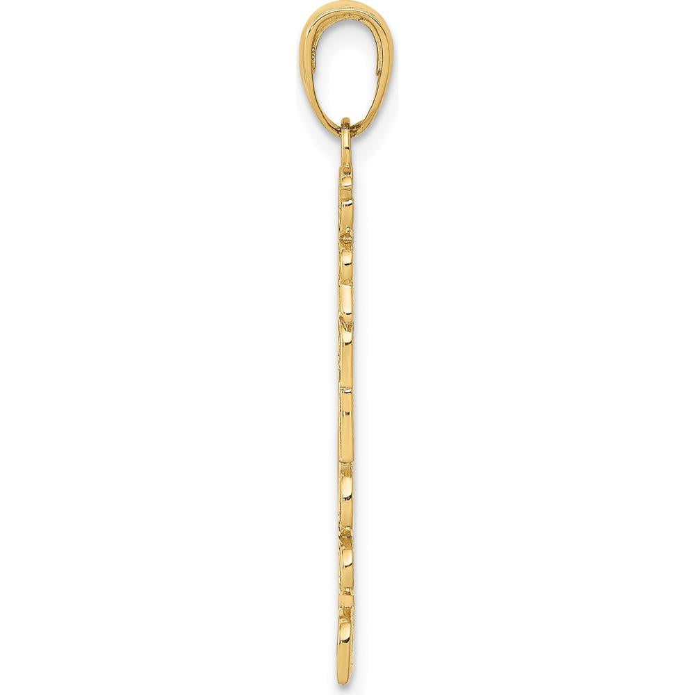 14K Yellow Gold "#1 Grandpa" Pendant - Solid Gold Tribute Charm by Oro Pregiato