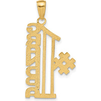 14K Yellow Gold "#1 Grandpa" Pendant - Solid Gold Tribute Charm by Oro Pregiato