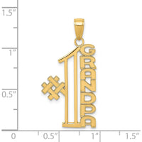 14K Yellow Gold "#1 Grandpa" Pendant - Solid Gold Tribute Charm by Oro Pregiato