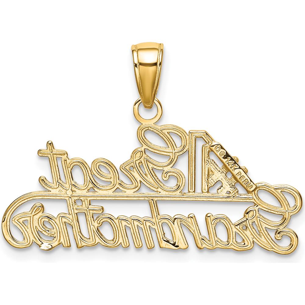 14K Yellow Gold #1 Great Grandmother Themed Pendant Charm - Solid Gold by Oro Pregiato
