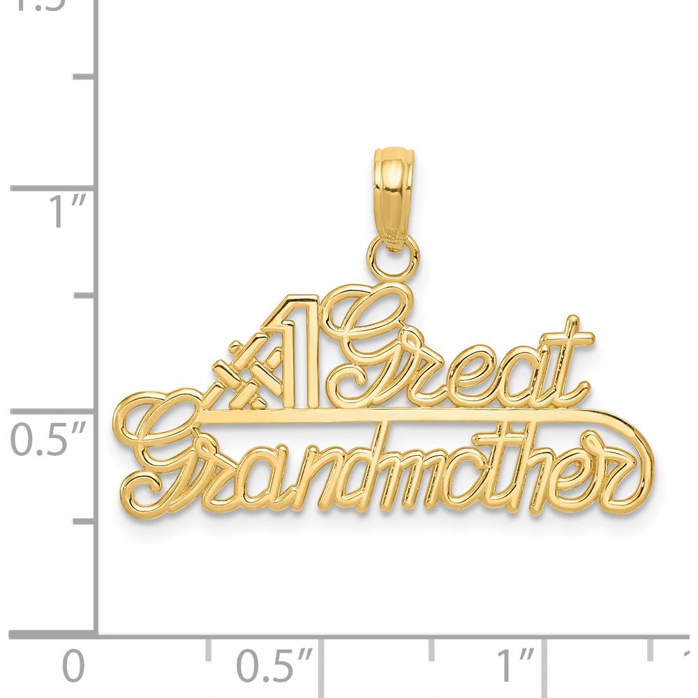 14K Yellow Gold #1 Great Grandmother Themed Pendant Charm - Solid Gold by Oro Pregiato