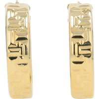 14K Yellow Gold 1" Medium Hoop Earrings - 5.15g Total Weight