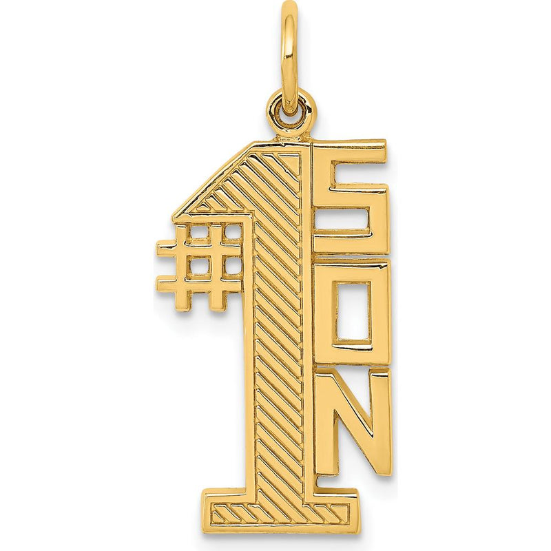 14K Yellow Gold #1 Son Charm - A Symbol of Father's Love and Pride by Oro Pregiato
