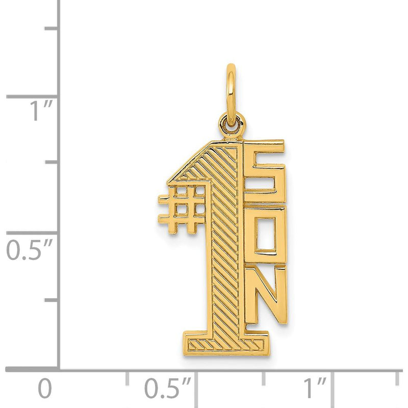14K Yellow Gold #1 Son Charm - A Symbol of Father's Love and Pride by Oro Pregiato