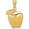 14K Yellow Gold #1 Teacher Apple Pendant - Polished Finish - 22mm Length by Oro Pregiato