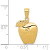 14K Yellow Gold #1 Teacher Apple Pendant - Polished Finish - 22mm Length by Oro Pregiato