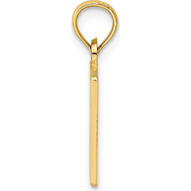 14K Yellow Gold #1 Teacher Charm with Engravable Area - Polished Finish by Oro Pregiato