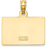 14K Yellow Gold #1 Teacher Charm with Engravable Area - Polished Finish by Oro Pregiato