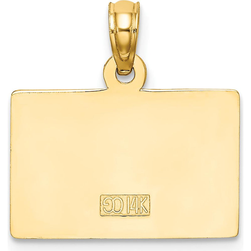 14K Yellow Gold #1 Teacher Charm with Engravable Area - Polished Finish by Oro Pregiato