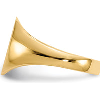 14K Yellow Gold 10.0x11.5mm Satin Finish Signet Ring - Unisex, Polished & Brushed by 0