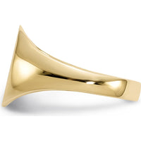 14K Yellow Gold 10.0x11.5mm Satin Finish Signet Ring - Unisex, Polished & Brushed by 0