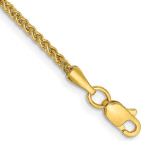14K Yellow Gold 10" 1.55mm Semi-Solid Wheat Anklet with Lobster Clasp by Oro Pregiato