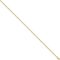 14K Yellow Gold 10" 1.8mm Flat Figaro Chain Anklet with Lobster Clasp by Oro Pregiato