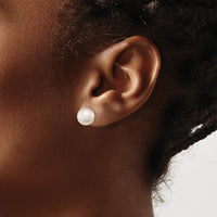 14K Yellow Gold 10-11mm White Round South Sea Saltwater Cultured Pearl Post Earrings by Monteluci Fine Jewelry