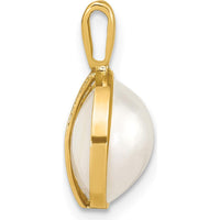 14K Yellow Gold 10-11mm White Saltwater Cultured Mabe Pearl Pendant by Monteluci Fine Jewelry