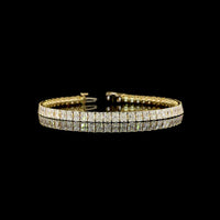 14K Yellow Gold 10.12 Carat Radiant Cut Lab Diamond Tennis Bracelet with E-F VS Clarity and Prong Settings - Covaloro Fine Jewelry