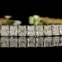 14K Yellow Gold 10.12 Carat Radiant Cut Lab Diamond Tennis Bracelet with E-F VS Clarity and Prong Settings - Covaloro Fine Jewelry