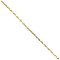 14K Yellow Gold 10" 2.5mm Semi-Solid Curb Anklet with Lobster Clasp by Oro Pregiato