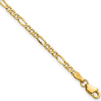 14K Yellow Gold 10" 2.5mm Semi-Solid Figaro Anklet with Lobster Clasp by Oro Pregiato