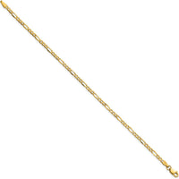 14K Yellow Gold 10" 2.5mm Semi-Solid Figaro Anklet with Lobster Clasp by Oro Pregiato