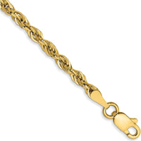 14K Yellow Gold 10" 2.8mm Semi-Solid Rope Chain Anklet with Lobster Clasp by Oro Pregiato