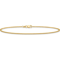 14K Yellow Gold 10" Cable Link Anklet with Lobster Clasp by Oro Pregiato