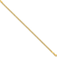14K Yellow Gold 10" Curb Anklet with Lobster Clasp - Lightweight and Polished Finish by Oro Pregiato