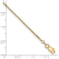 14K Yellow Gold 10" Diamond-Cut Cable Chain Anklet by Oro Pregiato
