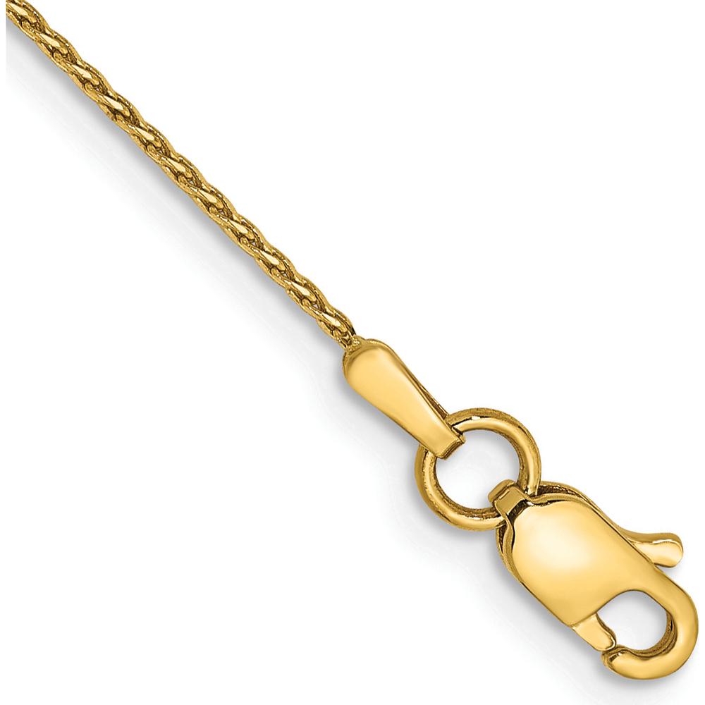 14K Yellow Gold 10" Diamond-Cut Parisian Wheat Anklet with Lobster Clasp by Oro Pregiato