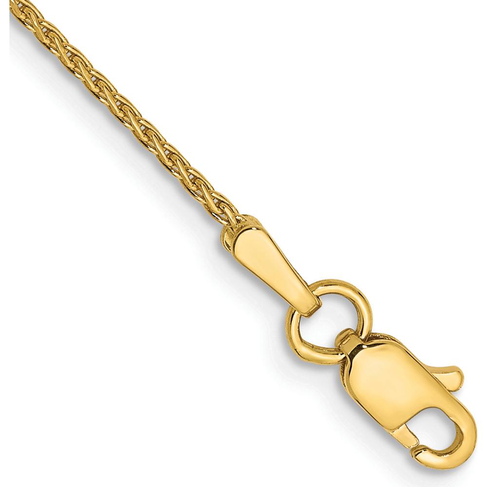14K Yellow Gold 10" Diamond-Cut Parisian Wheat Anklet with Lobster Clasp by Oro Pregiato