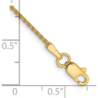 14K Yellow Gold 10" Diamond-Cut Parisian Wheat Anklet with Lobster Clasp by Oro Pregiato