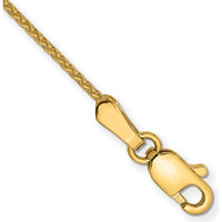 14K Yellow Gold 10" Diamond-Cut Spiga Anklet with Lobster Clasp by Oro Pregiato