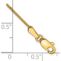 14K Yellow Gold 10" Diamond-Cut Spiga Anklet with Lobster Clasp by Oro Pregiato