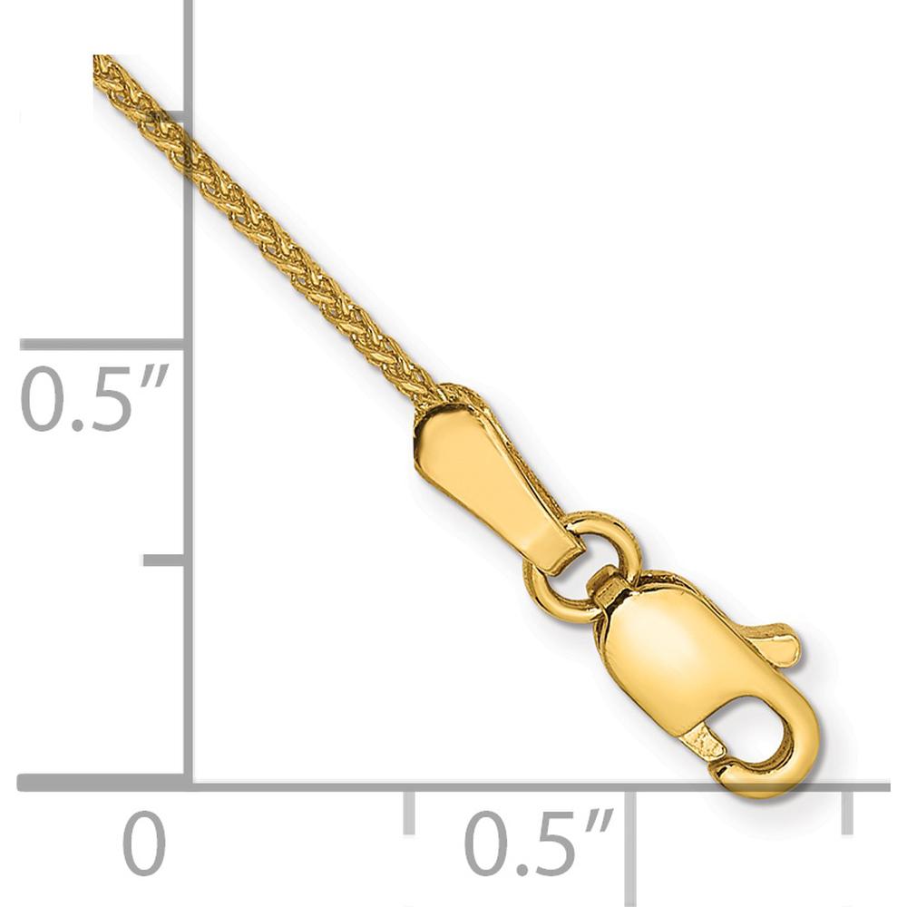 14K Yellow Gold 10" Diamond-Cut Spiga Anklet with Lobster Clasp by Oro Pregiato