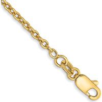 14K Yellow Gold 10" Forzantine Cable Anklet with Lobster Clasp - 1.8mm Width by Oro Pregiato