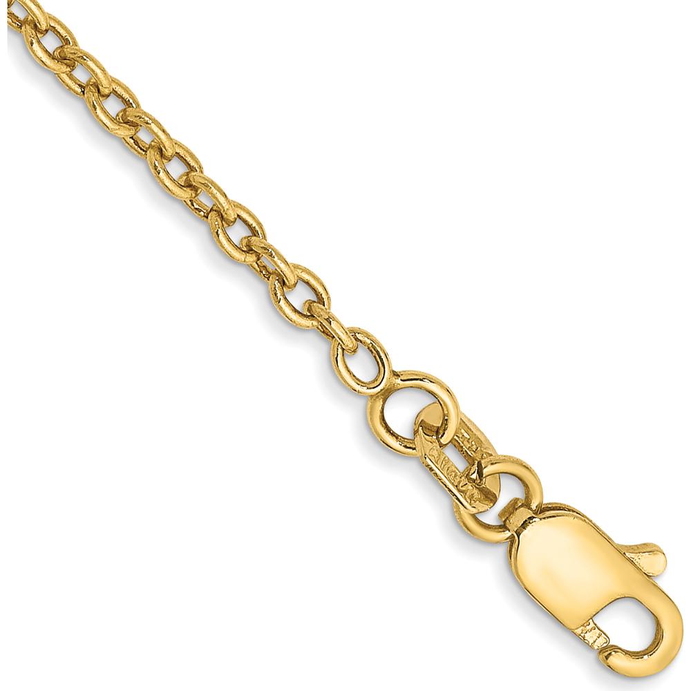 14K Yellow Gold 10" Forzantine Cable Anklet with Lobster Clasp - 1.8mm Width by Oro Pregiato