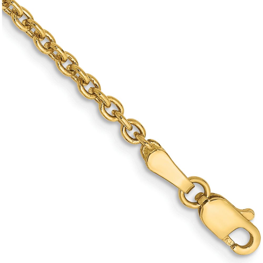 14K Yellow Gold 10" Forzantine Cable Anklet with Lobster Clasp by Oro Pregiato