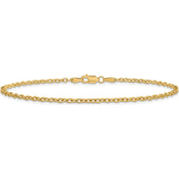 14K Yellow Gold 10" Forzantine Cable Anklet with Lobster Clasp by Oro Pregiato