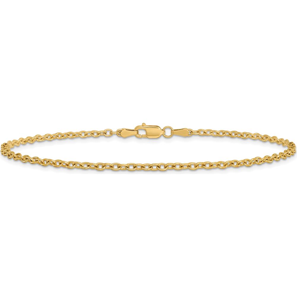 14K Yellow Gold 10" Forzantine Cable Anklet with Lobster Clasp by Oro Pregiato