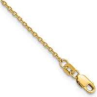 14K Yellow Gold 10" Forzantine Cable Anklet with Lobster Clasp by Oro Pregiato