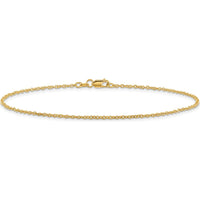 14K Yellow Gold 10" Forzantine Cable Anklet with Lobster Clasp by Oro Pregiato