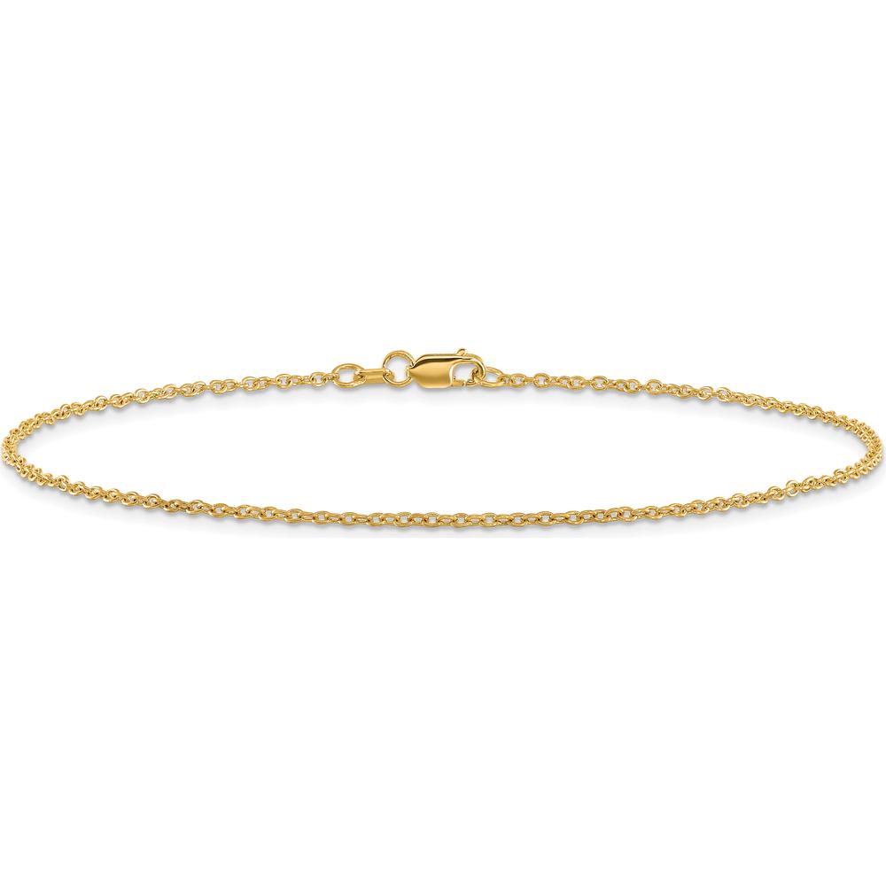 14K Yellow Gold 10" Forzantine Cable Anklet with Lobster Clasp by Oro Pregiato