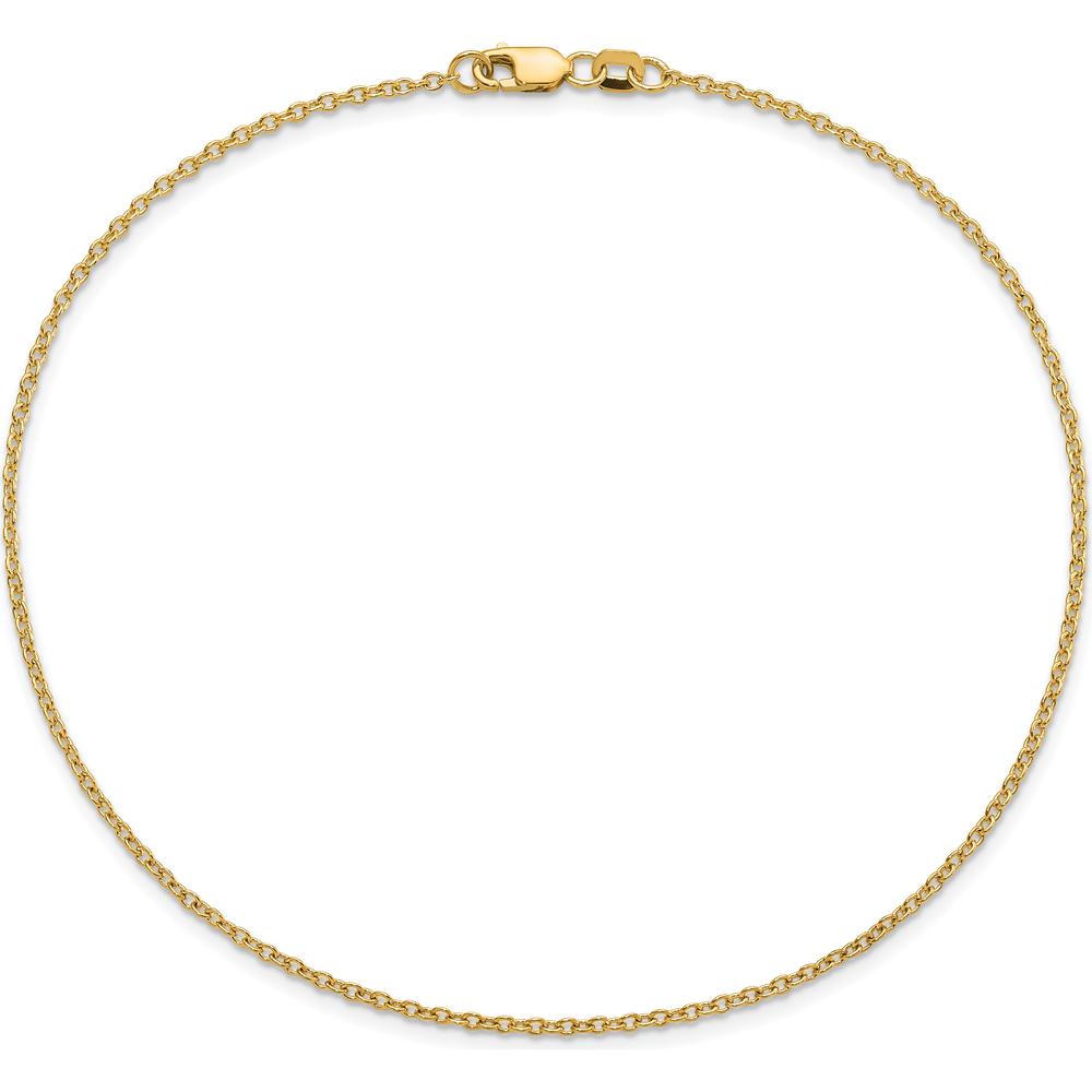 14K Yellow Gold 10" Forzantine Cable Anklet with Lobster Clasp by Oro Pregiato