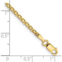 14K Yellow Gold 10" Lightweight Flat Bismark Anklet with Lobster Clasp by Oro Pregiato