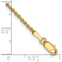 14K Yellow Gold 10" Ropa Chain Anklet with Lobster Clasp by 0